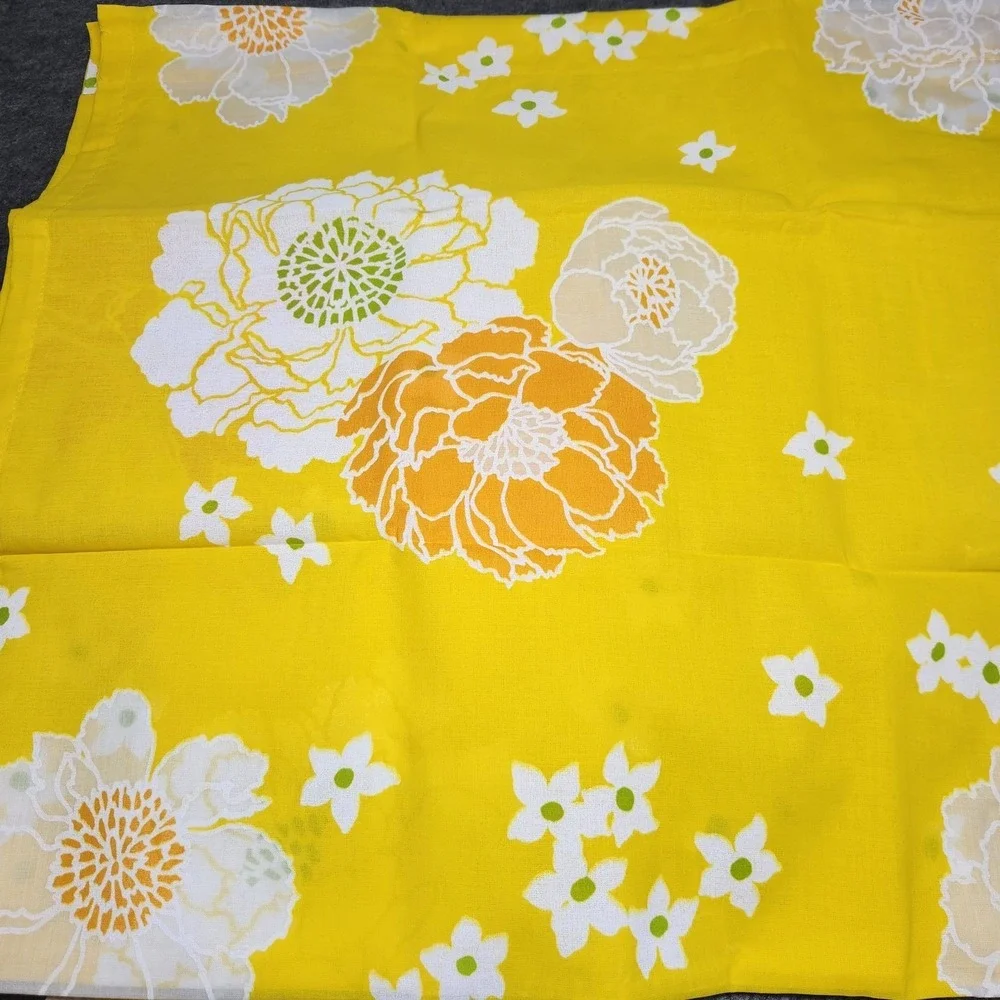 Vintage Ames Shower Curtain Yellow Orange Flowers Floral Groovy Retro NOS in Box